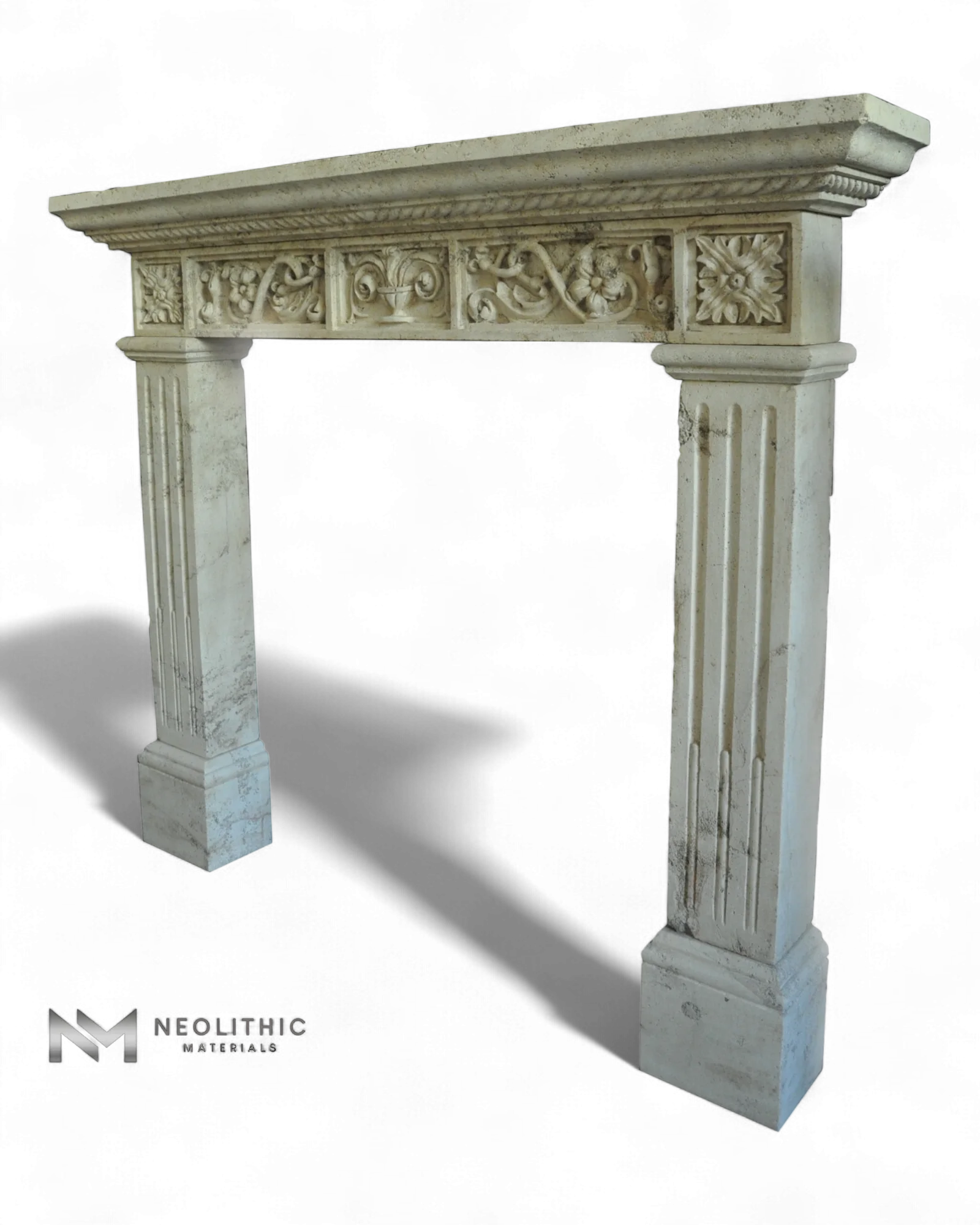 Limestone Fireplace Mantel - Image 2